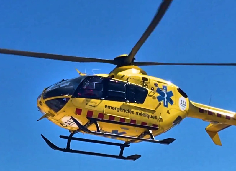 Helicòpter del Servei d'Emergències Mèdiques.