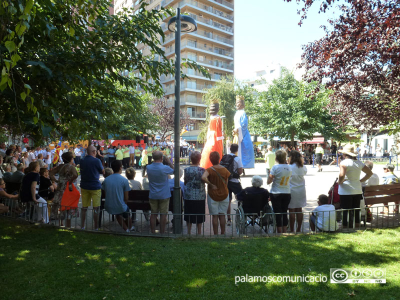 Actes de la Diada de l'Onze de Setembre a la plaça de Catalunya de Palamós.