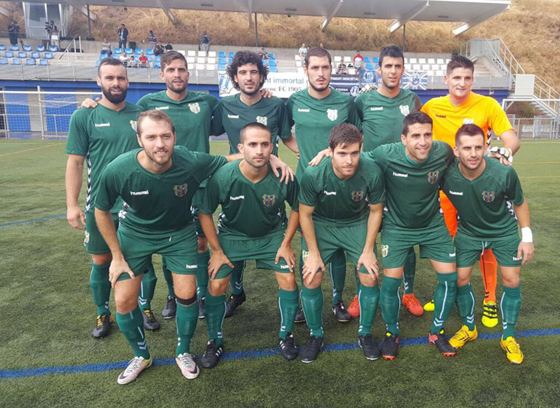 Onze inicial del Palamós, dissabte a Sant Feliu de Llobregat. (Foto: Sanfeliuenc FC).