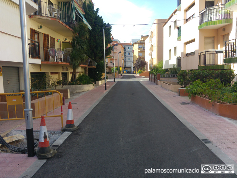 Carrer asfaltat a la zona del Palmar.