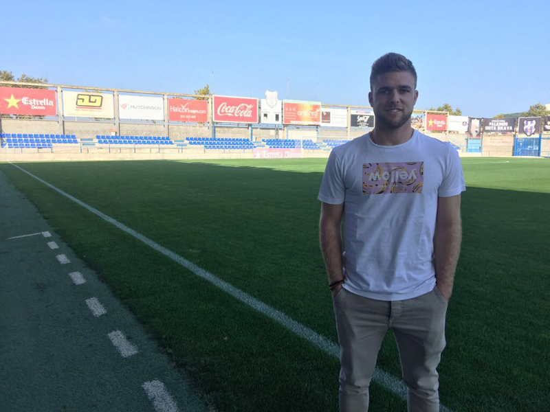 Marc Gelmà a l'Estadi Municipal Palamós-Costa Brava. (Foto: Ramon Ribas).