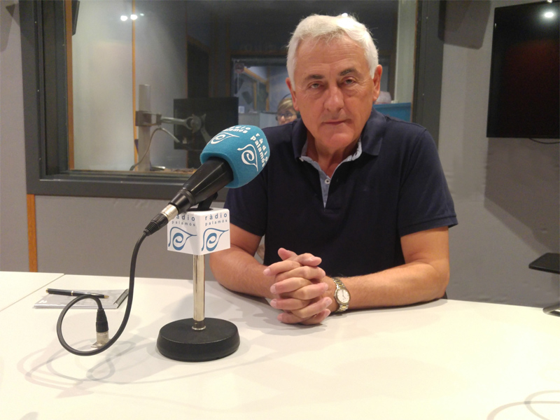 El coordinador de la territorial de l'ANC, Jordi Mas, avui als estudis de Ràdio Palamós.