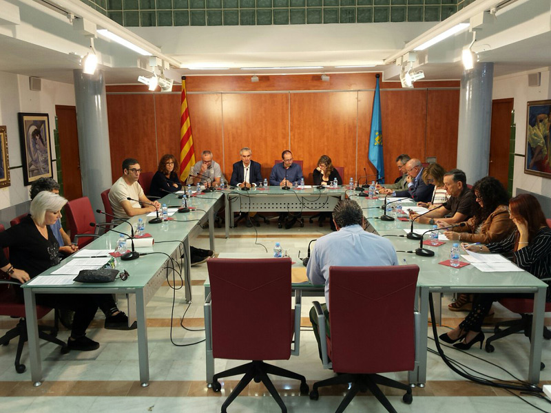 El Ple extrarodinari de l'Ajuntament de Palamós, aquest matí. Foto: ( Ajuntament de Palamós)