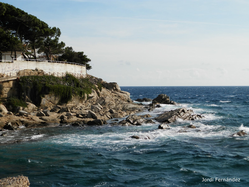 Onatge aixecat per la garbinada del passat dijous 2 de novembre a prop del camí de ronda del far. (Foto: Jordi Fernández. tempspalamos.blogspot.com).