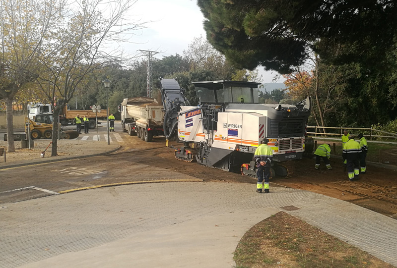 Les obres al carrer de les Escoles. (Foto: Ajuntament de Calonge i Sant Antoni).
