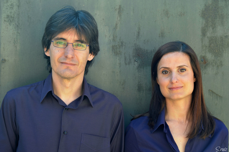 L'escriptor Miquel Martín i l'actriu Olga Cercós, protagonitstes de la lectura comentada.