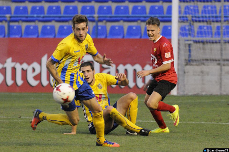 Nahuel, golejador ahir a Santboià, en una imatge d'arxiu. (Foto: David Ferrer).