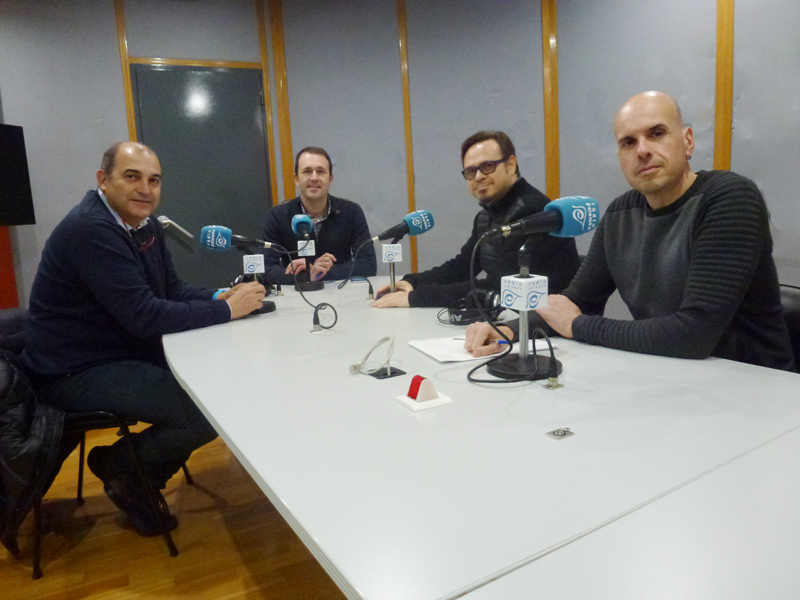 Joan Pau Pérez, esquerra, a la tertúlia esportiva amb Ramon Ribas, Joan Danés i Jordi Rodríguez.