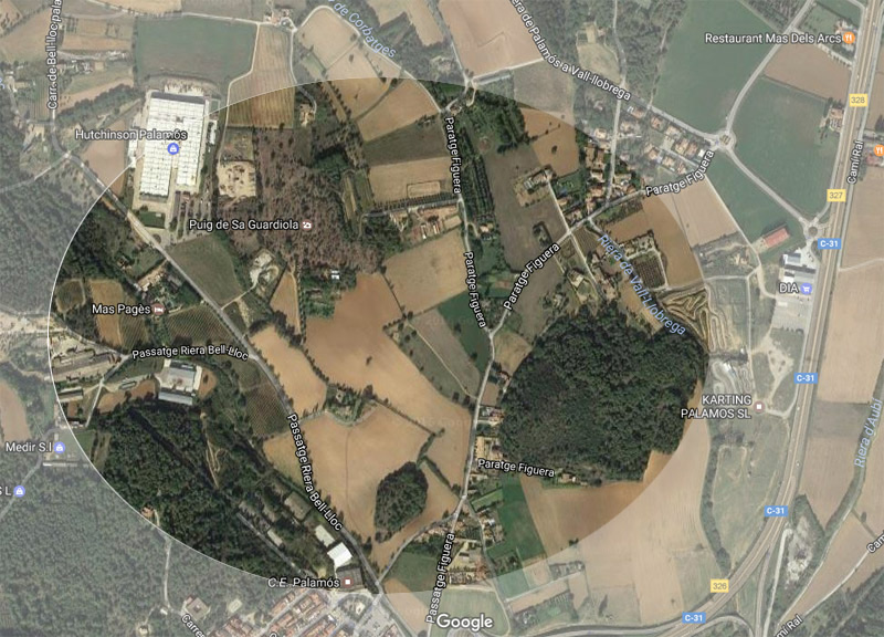 Mapa de la zona de La Pietat on es planeja ubicar el nou sòl industrial. 