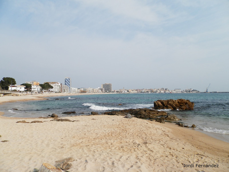 Cel enterbolit per la presència de núvols alts, amb lleugera mar de fons a la platja d'Es Monestri, el passat dissabte. (Foto: J. Fernández tempspalam