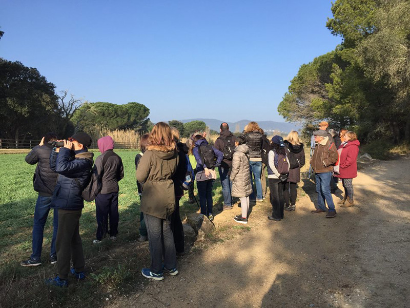 Activitat d'observació dels ocells. (Foto: Àrea de Medi Ambient Ajuntament de Palamós).