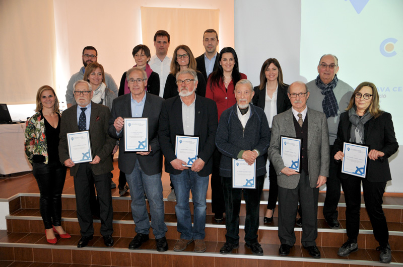 Imatge dels homenatjats avui pel gremi d'hostaleria. (Foto: Grup Costa Brava Centre).