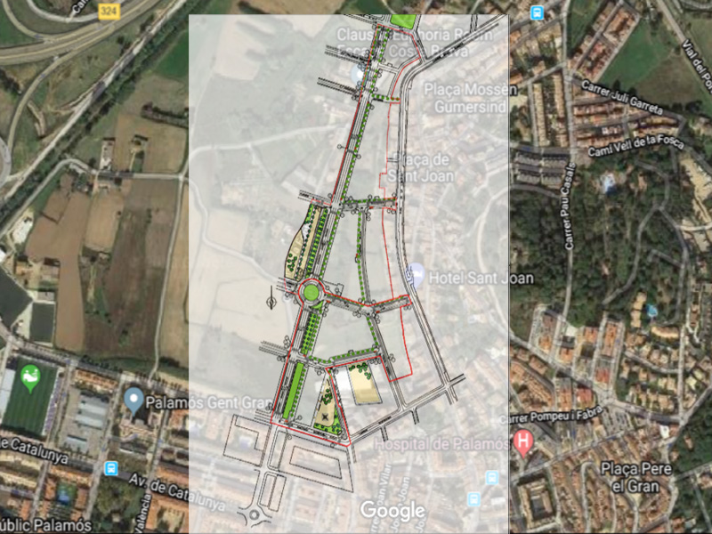 Plànol d'actuació urbanística del sector del Camí de la Font.