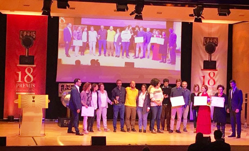 El premi es va lliurar ahir, en el marc de la Gala dels divuitens Premis Ràdio Associació. (Foto: La Xarxa).