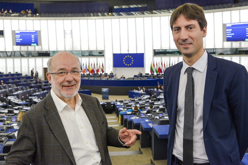 Els eurodiputats Josep Maria Terricabras i Jordi Solé. (Foto: Aguaita).