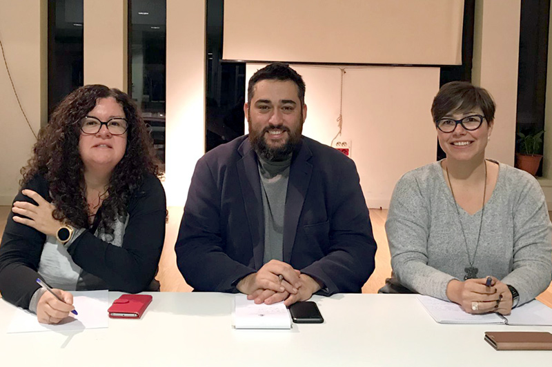 De dreta a esquerra, Yolanda Aguilar, Marc Lamuà i Raquel Gallego. 