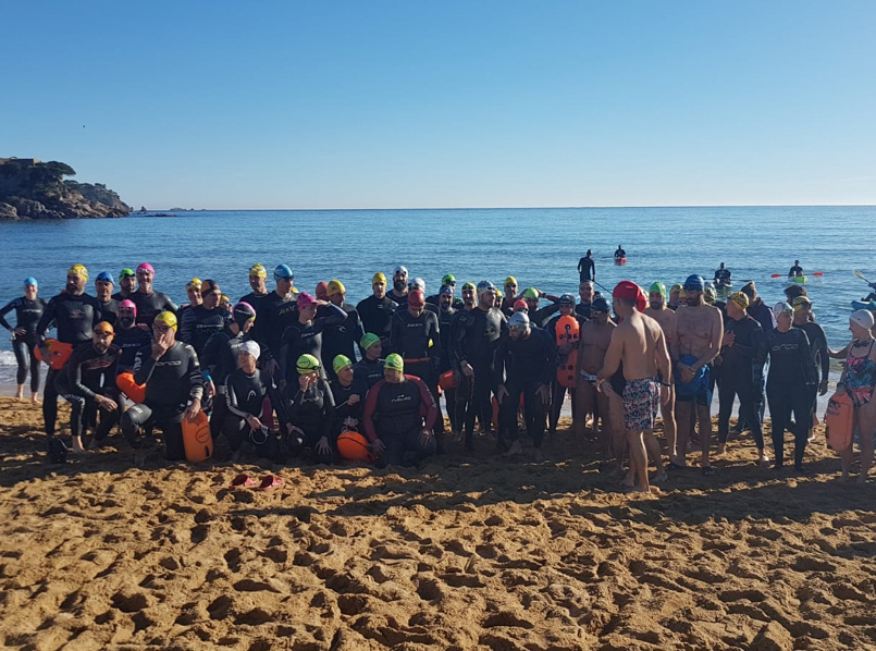 Participants de la tercera 'Sansiswim', aquest passat diumenge. (Foto: Club Natació Palamós).