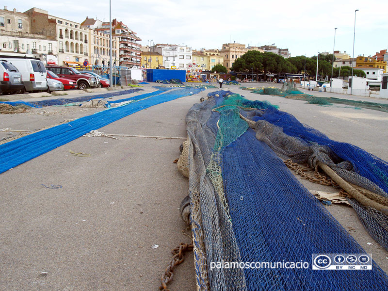 Zona de l'estenedor de xarxes, a la platja Gran, en una imatge d'arxiu.