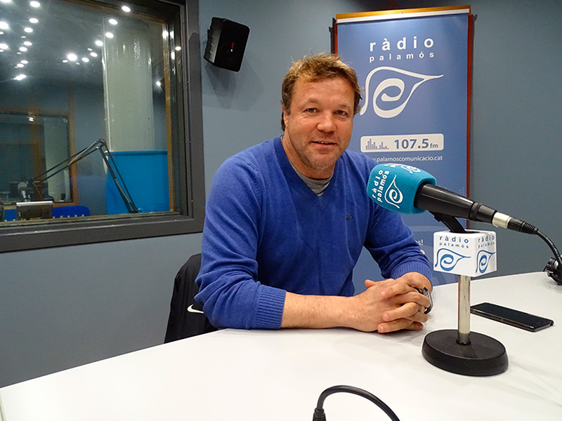 L'entrenador del Palamós CF, Javi Salamero, a l'espai 'Temps Afegit'.