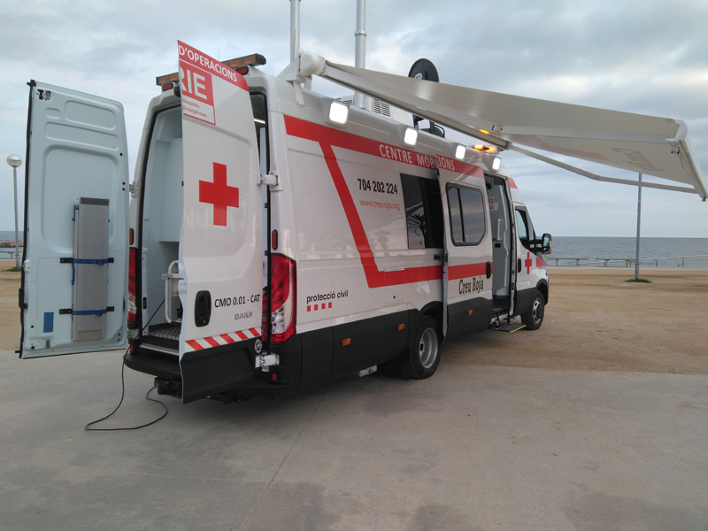 El vehicle de Creu Roja del que es farà demà la formació a Palamós. (Foto: Creu Roja)