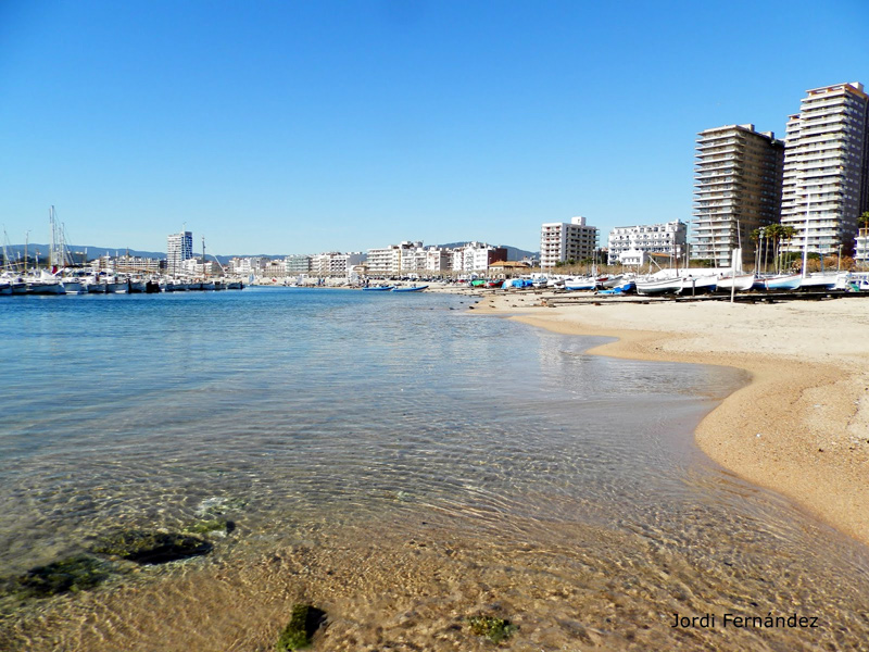 Cel ras a la platja Gran de Palamós, el passat dimarts al migdia. (Foto: J. Fernández tempspalamos.blogspot.com).
