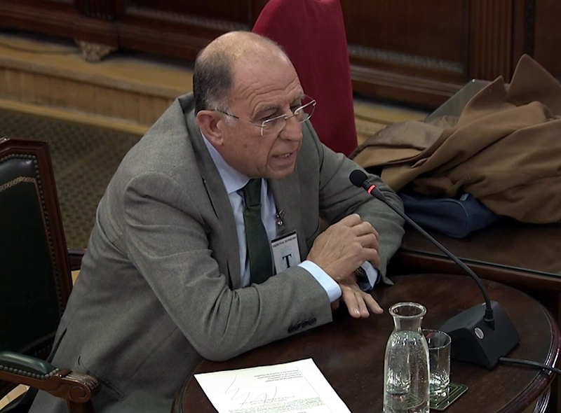 El pràctic del port de Palamós, Pedro Buil, declarant al Tribunal Suprem.