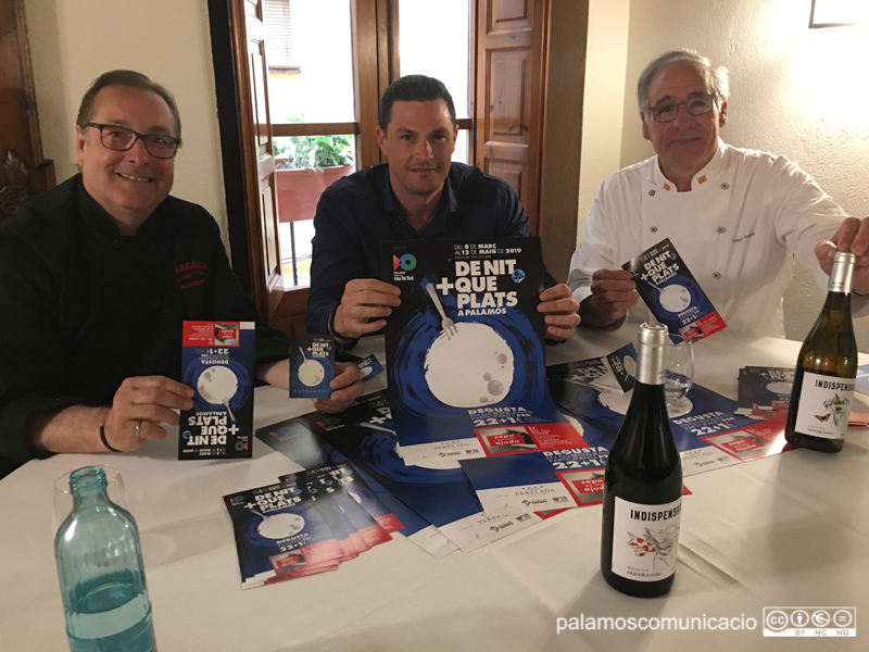 Rissech, Bachiller i Izquierdo, ahir durant la presentació de la campanya al restaurant L'Arcada.