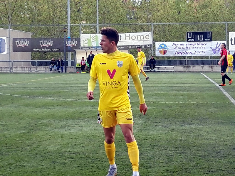 Genís Balaguer, ha estat l'autor del gol del Palamós. (Foto. Sergi Cortés).