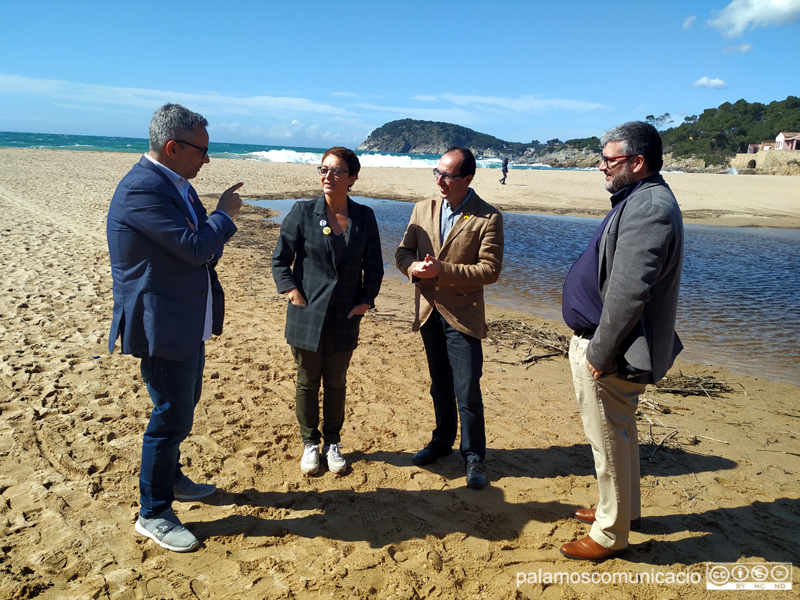 Representants de la candidatura d'ERC amb Lluís Puig, avui a Castell.