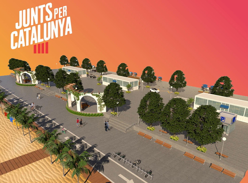 Projecte de  reforma del passeig que proposa Junts per Catalunya. 