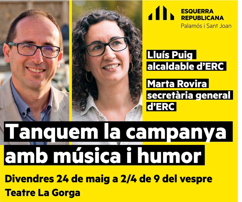 Cartell promocional de l'acte de demà. (Foto: ERC Palamós-Sant Joan).