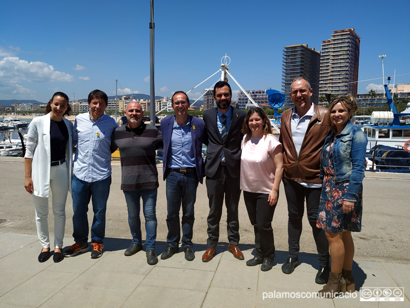 El president del Parlament, Roger Torrent, amb la candidatura d'ERC a Palamós.