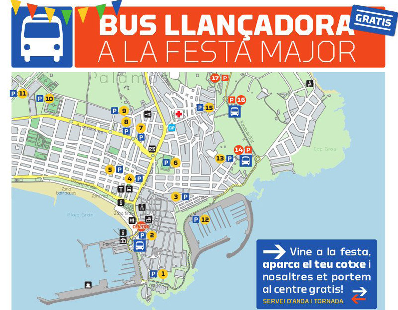 Palamós ofereix un servei gratuït de bus llançadora avui, demà i dimecres.