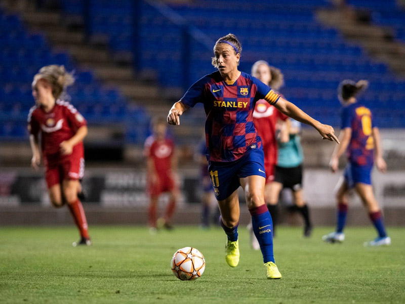 La capitana del Barça, Alèxia Putellas, en el partit d'ahir davant el Seagull. (Foto: Federació Catalana de Futbol).