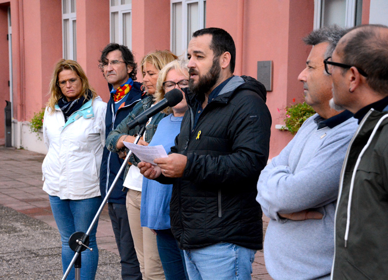 L'alcalde Miquel Bell-lloch, fent ahir el parlament. (Foto: Ajuntament de Calonge i Sant Antoni).