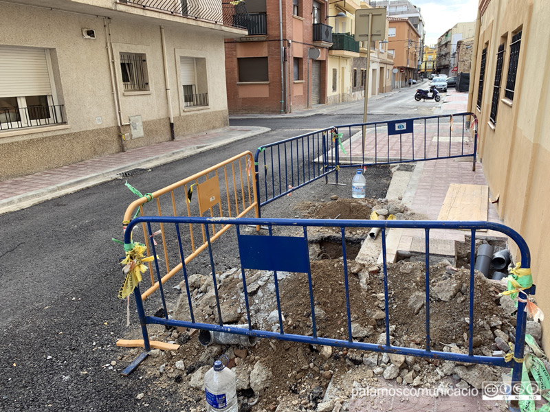 Les obres de l'Eixample, aquest matí al carrer de Sant Antoni.