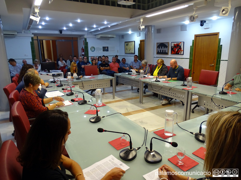 Una vintena de persones van omplir la sala de plens de l'Ajuntament de Palamós.