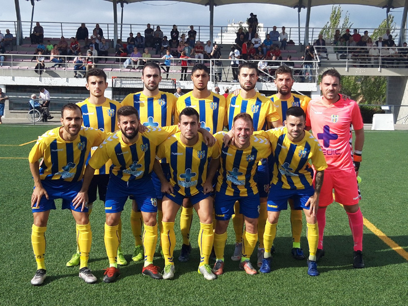 Onze del Palamós, ahir a Mollet. (Foto: Palamós CF).