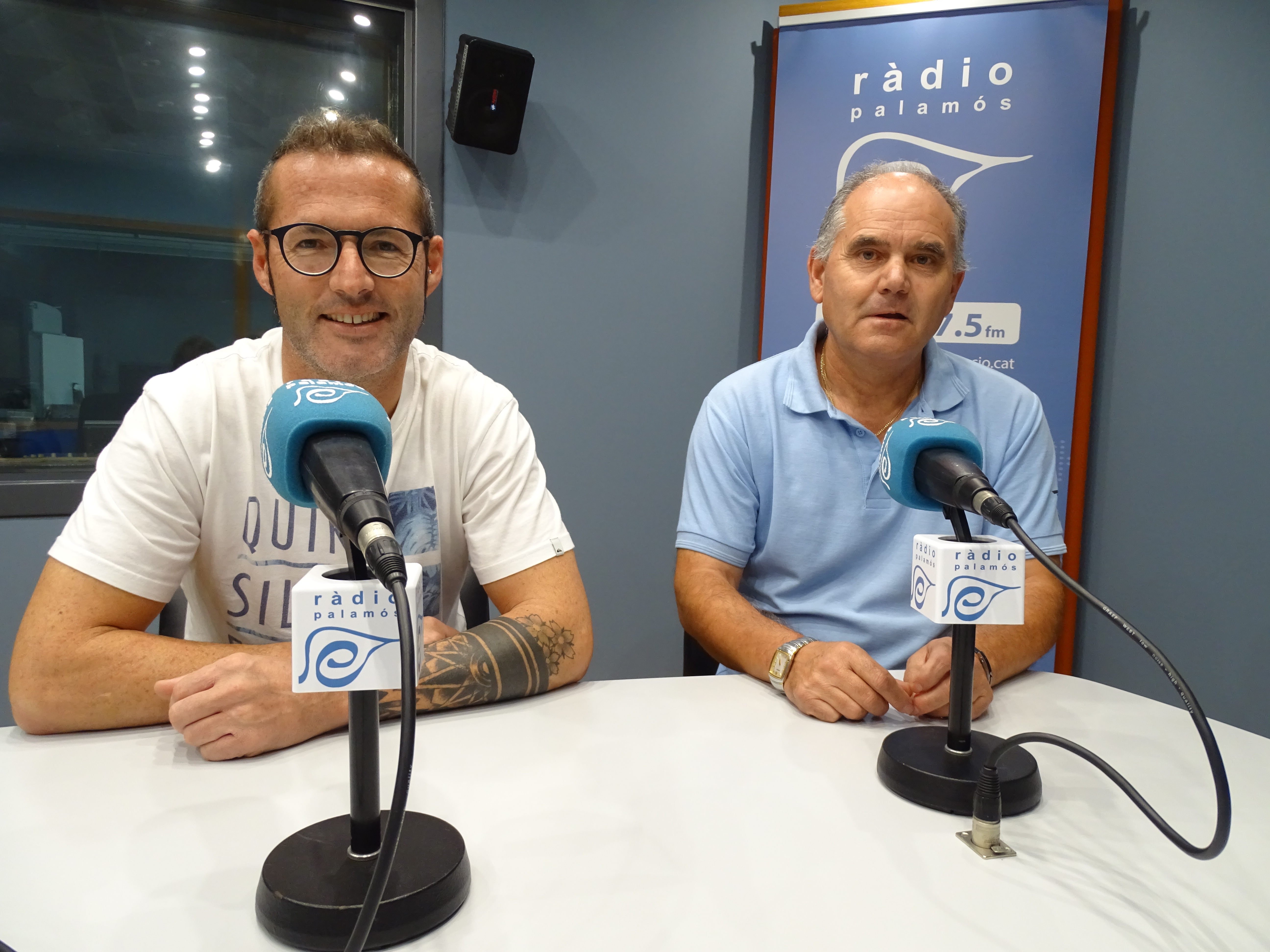 Pedro Corbacho i Paco Avilés, del FS Palamós, a l'espai 'Temps Afegit'.