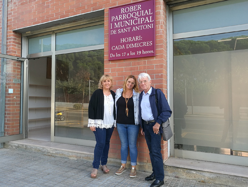 Representants de Vimar i de l'Ajuntament de Calonge, durant la visita al rober. (Foto: Ajuntament de Calonge i Sant Antoni).