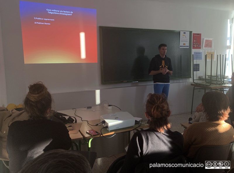 David Garcia, ahir a l'Aula d'Aprenentatge de Palamós.