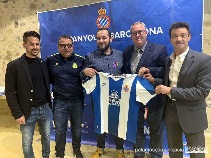 Presentació de l'Escola de Tecnificació de l'Espanyol a Calonge i Sant Antoni, ahir.