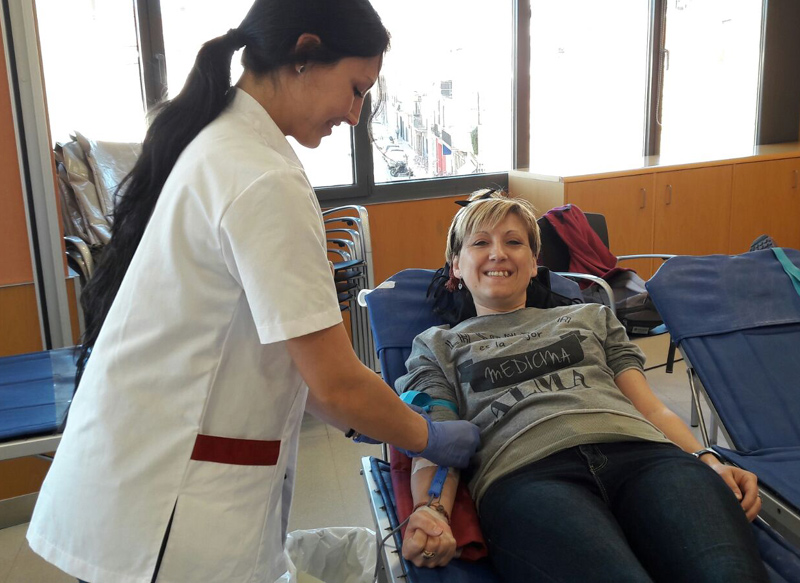 Activitat de donació de sang a Palamós, en una imatge d'arxiu.