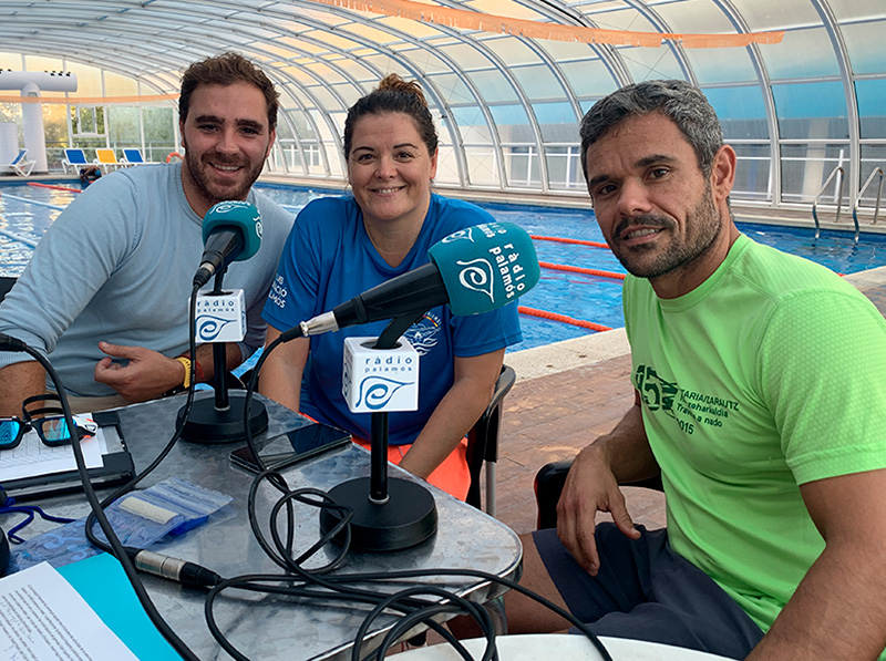 Òscar Carreras, Ester Yesares i David Pavón, responsables de l'escola del Club Natació Palamós.