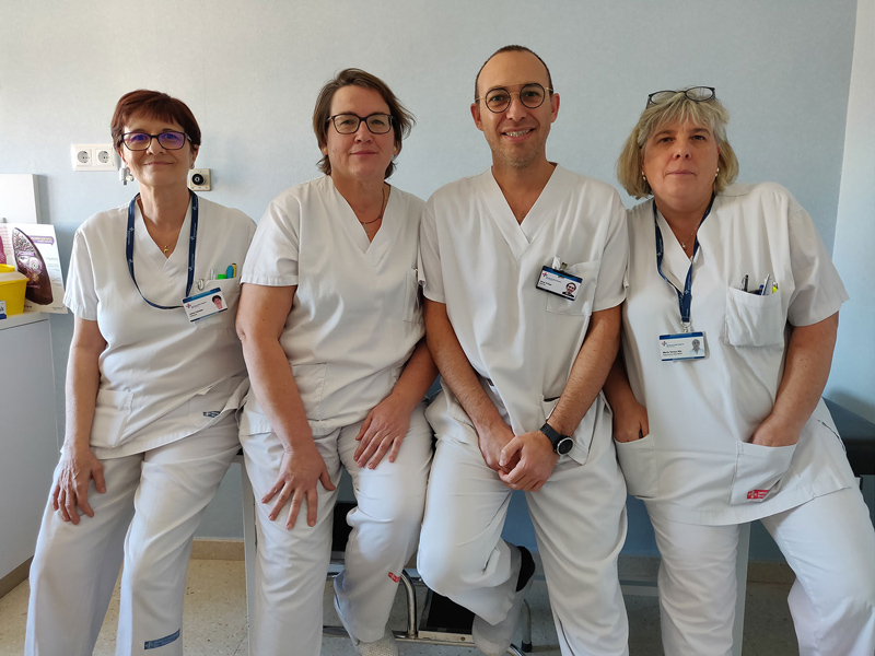 Els quatre professionals d'infermeria reconeguts. (Foto: SSIBE).
