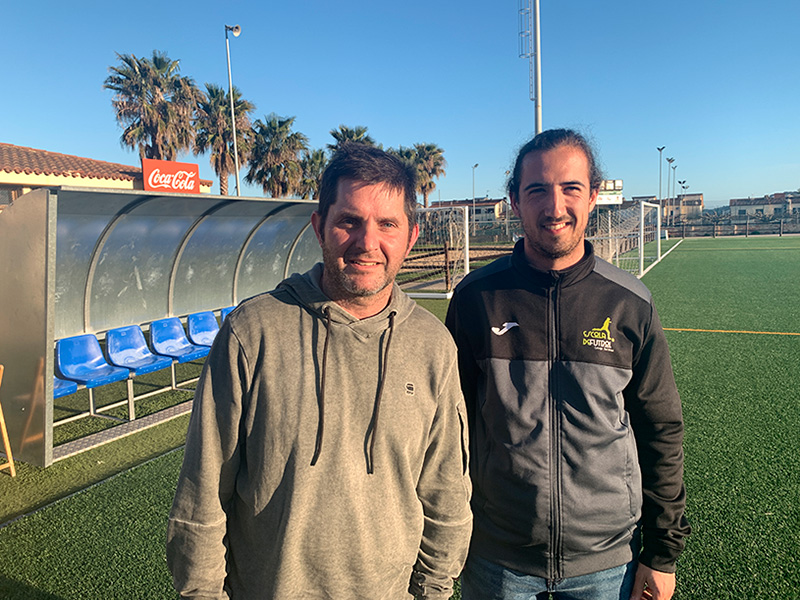 Agustí Soto i Lluís Ramírez, president i coordinador de futbol 7 de l'Escola de Futbol de Calonge i Sant Antoni.
