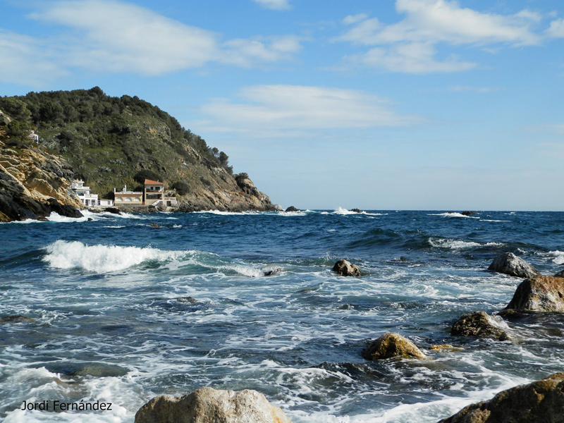 Temps assolellat i tràngol a la cala dels Pots el passat dijous. (Foto: J. Fernández tempspalamos.blogspot.com).