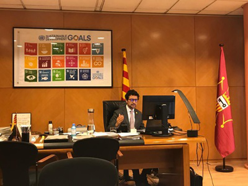El conseller de Territori i Sostenibilitat, Damià Calvet, ahir en compareixença de premsa. (Foto: Generalitat de Catalunya).