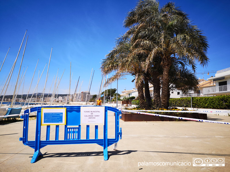 Tanca i encintat policial entre Palamós i Sant Antoni.