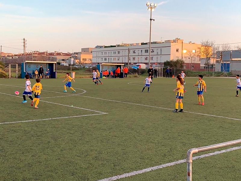 Un partit del benjamí de la Fundació Esportiva Palamós de la temporada passada.